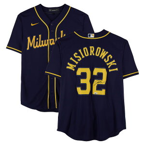 Jacob Misiorowski Milwaukee Brewers Autographed Navy Nike Replica Jersey