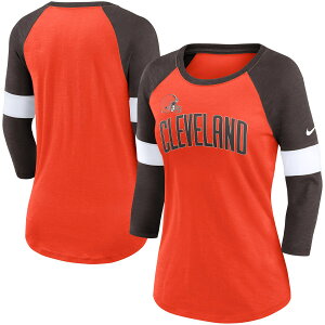 �y�����O�b�Y�zNFL �u���E���Y T�V���c Nike/�i�C�L ���f�B�[�X �w�U�[�I�����W (22 Women's Football Pride 3/4 Sleeve Slub Raglan)