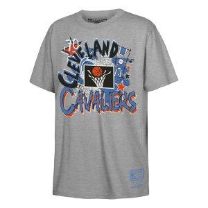 Youth Mitchell & Ness Heather Gray Cleveland Cavaliers Hardwood Classics Play by Play T-Shirt