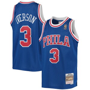 【公式グッズ】NBA 76ers アレン・アイバーソン ユニフォーム Mitchell & Ness/ミッチェル&ネス キッズサイズ ロイヤル (MNC HWC Youth Swingman Jerseys)