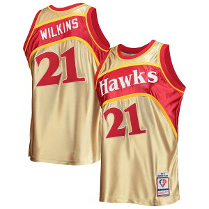 NBA ホークス ドミニク・ウィルキンス ユニフォーム Mitchell & Ness（ミッチェル＆ネス） メンズ ゴールド (MNC NBA 75TH ANNIVERSARY GOLD SWINGMAN JERSEY)
