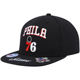 NBA 76ers スナップバック キャップ Mitchell & Ness（ミッチェル＆ネス） メンズ ブラック (NBA MNC Front Loaded Snapback)