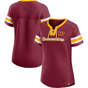 �y�����O�b�Y�zNFL �R�}���_�[�Y T�V���c Fanatics/�t�@�i�e�B�N�X ���f�B�[�X �o�[�K���f�B (22 Women's Original State Short Sleeve Lace Up Tee)
