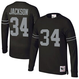 NFL レイダース ボー・ジャクソン 長袖 Tシャツ Mitchell & Ness（ミッチェル＆ネス） メンズ ブラック (Men's Retired Player N&N LS Top)