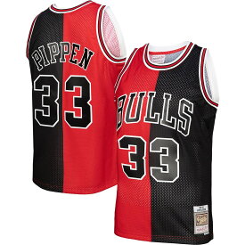 NBA ブルズ スコッティ・ピッペン ユニフォーム Mitchell & Ness（ミッチェル＆ネス） メンズ レッド (MNC NBA SPLIT SWINGMAN JERSEY)