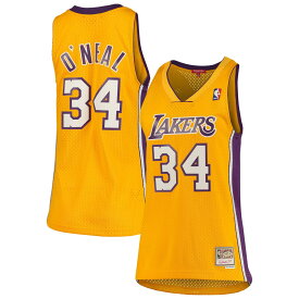 【公式グッズ】NBA レイカーズ シャキール・オニール ユニフォーム Mitchell & Ness（ミッチェル＆ネス） レディース ゴールド (Womens MNC Swingman Jersey)