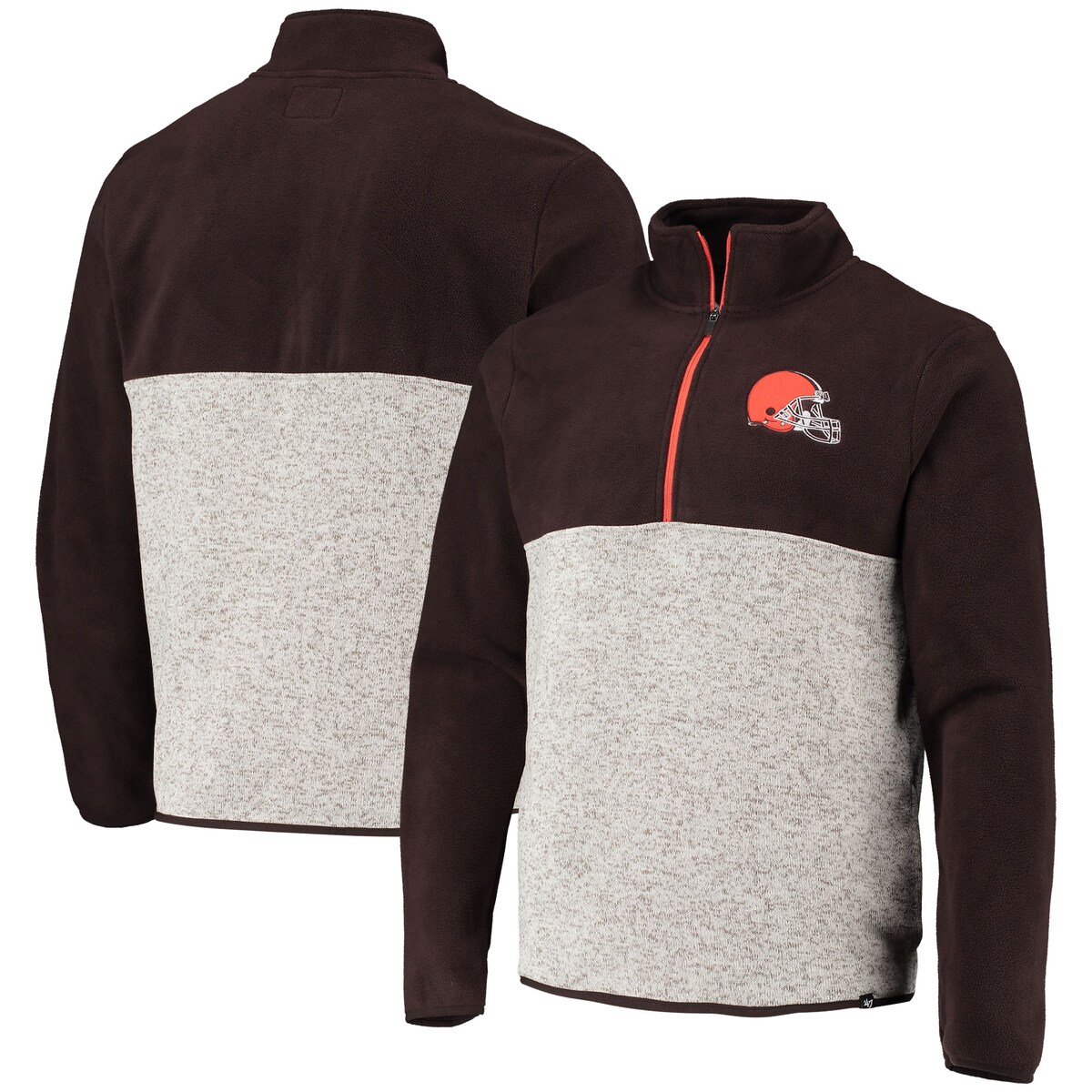 Men´s ´47 Brown/Oatmeal Cleveland Browns Color Block Kodiak Half-Zip Jacket