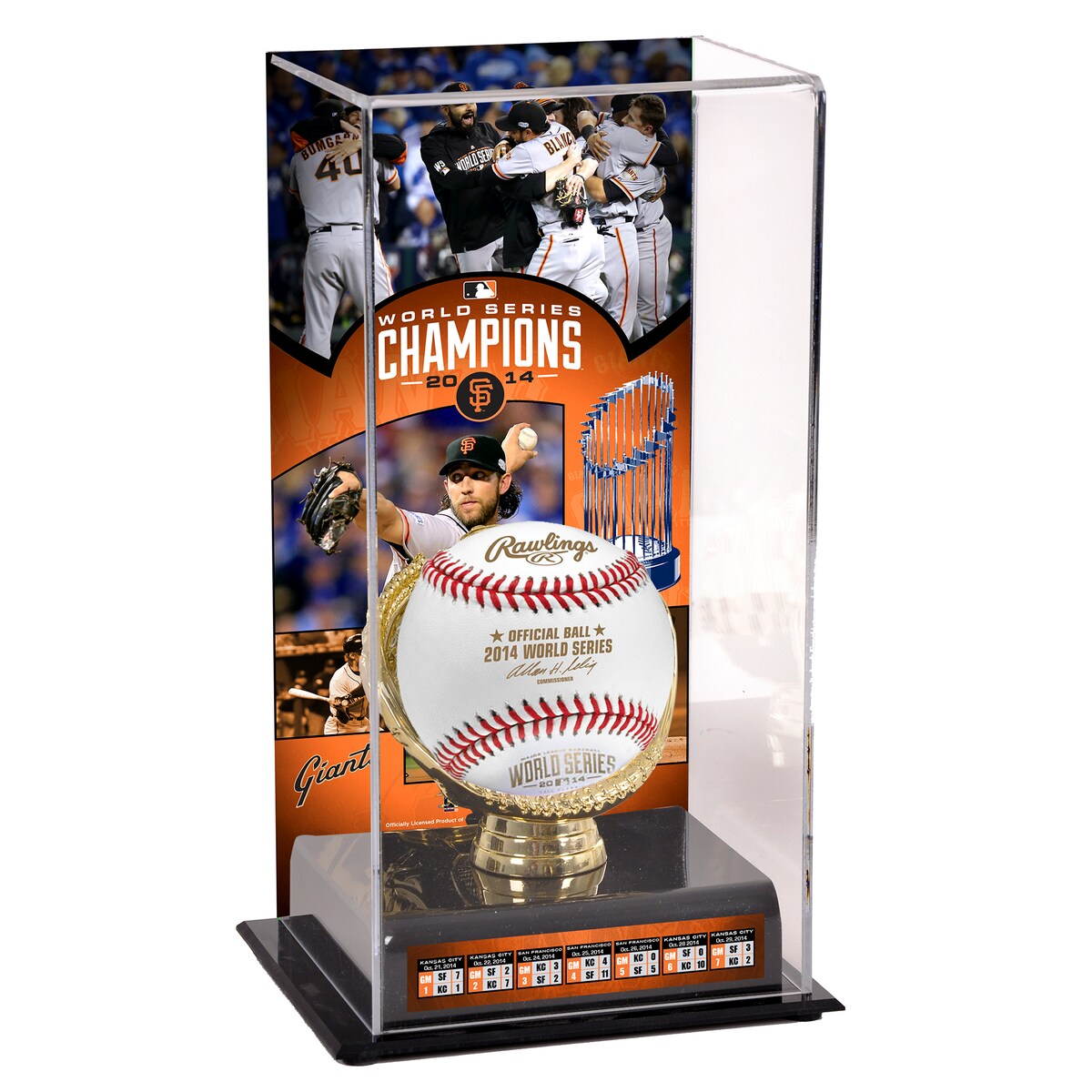 MLB ジャイアンツ コレクタブル用 野球ボールケース（ボール無し） Fanatics（ファナティクス） (14 WS Gold Glove Baseball Case w Image)：Fanatics公式ストア