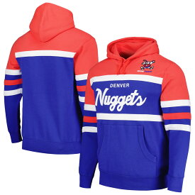 NBA ナゲッツ プルオーバー パーカー Mitchell & Ness（ミッチェル＆ネス） メンズ ロイヤル (NBA MENS HEAD COACH HOODIE)