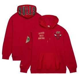 NBA ブルズ フリース プルオーバー パーカー Mitchell & Ness（ミッチェル＆ネス） メンズ レッド (NBA MENS TEAM OG 2.0 FLEECE HOODIE VINTAGE LOGO)