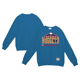 【公式グッズ】NBA ナゲッツ トレーナー Mitchell & Ness（ミッチェル＆ネス） メンズ ブルー (Mens MNC Hardwood Classics Vintage Crew Sweatshirt)