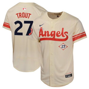 【公式グッズ】MLB エンゼルス マイク・トラウト シティコネクト リミテッド ユニフォーム Nike/ナイキ キッズサイズ クリーム (Yth Ltd CC Carryover Player Jersey)