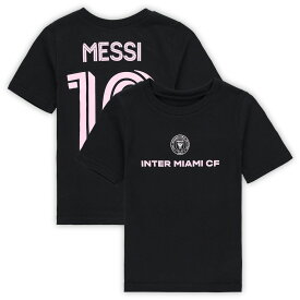 Toddler Lionel Messi Black Inter Miami CF Name & Number T-Shirt