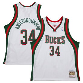 【公式グッズ】NBA バックス ジャニス・アンテトクンポ ユニフォーム Mitchell & Ness/ミッチェル＆ネス メンズ ホワイト (MNC NBA HWC Mens Swingman Jersey)