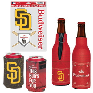 �y�����O�b�Y�zMLB �p�h���X �ʃN�[���[ �E�B���N���t�g (Can Cooler, Bottle Cooler, Decal Pack - MLB x Budweiser)