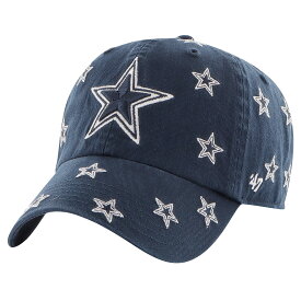 【公式グッズ】NFL カウボーイズ アジャスタブル キャップ '47 /フォーティーセブン レディース ネイビー (NFL Womens Confetti Clean Up)