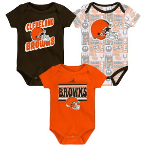 �y�����O�b�Y�zNFL �u���E���Y �����p�[�X�Z�b�g Outerstuff �x�r�[ �u���E�� (24 Infant Play Day 3 Piece SS Creeper Set)