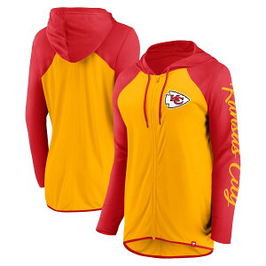 �y�����O�b�Y�zNFL �`�[�t�X �p�[�J�[ Fanatics/�t�@�i�e�B�N�X ���f�B�[�X �S�[���h (24 Women's LC Sleeve Script Poly Full-Zip Hood)