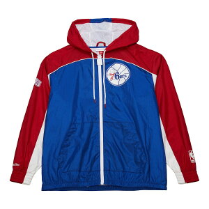 yObYzNBA 76ers WPbg Mitchell & Ness/~b`FlX Y C (NBA MNC FA24 Men's HWC Big Shot Premium Windbreaker FZ Jacket)