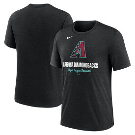 【公式グッズ】MLB ダイヤモンドバックス Tシャツ Nike/ナイキ メンズ ヘザーブラック (Men's Nike MLB Logo Triblend Tee)