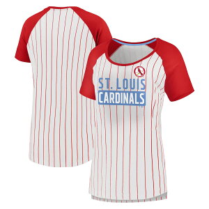 �y�����O�b�Y�zMLB �J�[�W�i���X T�V���c Fanatics/�t�@�i�e�B�N�X ���f�B�[�X �z���C�g (Women's Cooperstown Iconic Pinstripe Short Sleeve Crew Neck)