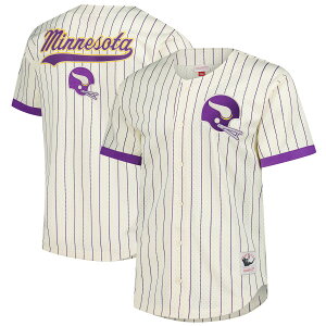 �y�����O�b�Y�zNFL �o�C�L���O�X �V���c Mitchell & Ness/�~�b�`�F�����l�X �����Y �N���[�� (NFL FINAL SECONDS STRIPED MESH BF VINTAGE LOGO)