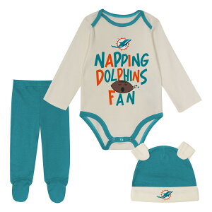 �y�����O�b�Y�zNFL �h���t�B���Y �L�b�Y�E�F�A�Z�b�g Outerstuff �x�r�[�p �A�N�A (NFL Newborn Little Champ 3pc Creeper, Pant & Hat set)