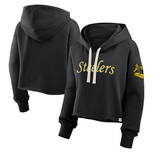 �y�����O�b�Y�zNFL �X�e�B�[���[�Y �p�[�J�[ Fanatics/�t�@�i�e�B�N�X ���f�B�[�X �u���b�N (NFL Womens Hometown Heritage Cropped Hoodie)