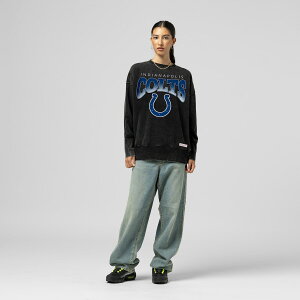 yObYzNFL Rc g[i[ Mitchell & Ness/~b`FlX fB[X ubN (NFL Womens Delineate Mineral Wash BLK Crew - R)