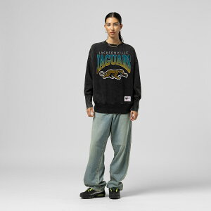yObYzNFL WK[Y g[i[ Mitchell & Ness/~b`FlX fB[X ubN (NFL Womens Delineate Mineral Wash BLK Crew - R)