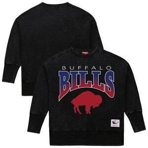 yObYzNFL rY g[i[ Mitchell & Ness/~b`FlX fB[X ubN (NFL Womens Delineate Mineral Wash BLK Crew - R)