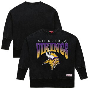 yObYzNFL oCLOX g[i[ Mitchell & Ness/~b`FlX fB[X ubN (NFL Womens Delineate Mineral Wash BLK Crew - R)