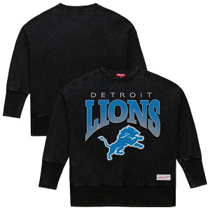 yObYzNFL CIY g[i[ Mitchell & Ness/~b`FlX fB[X ubN (NFL Womens Delineate Mineral Wash BLK Crew - R)