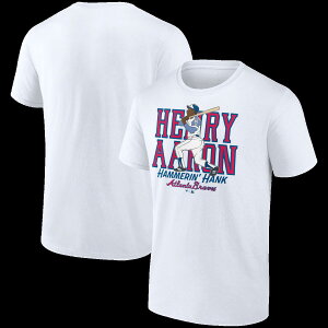 �y�����O�b�Y�zMLB �u���[�u�X �n���N�E�A�[���� T�V���c Fanatics/�t�@�i�e�B�N�X �����Y �z���C�g (Men's Cooperstown Player Graphic Tee)