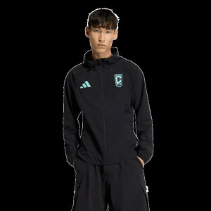 �y�����O�b�Y�zMLS �R�����o�X�E�N���[ �W���P�b�g Adidas/�A�f�B�_�X �����Y �u���b�N (ADI Men's S26 Tiro Full Zip Travel Hooded Windbreaker)