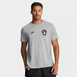 �y�����O�b�Y�zMLB �u�����[�Y T�V���c Nike/�i�C�L �����Y �w�U�[�O���C (Men's Nike MLB Cooperstown 2 Hit Large Logo Cotton Tee)