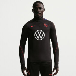 �y�����O�b�Y�zNATIONAL TEAM �A�����J��\ �g���[�j���O�E�F�A �g�b�v Nike/�i�C�L �����Y �u���b�N (NIK S26 Men's Dri-Fit Strike LS Drill Top)