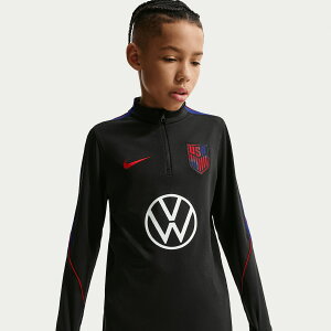�y�����O�b�Y�zNATIONAL TEAM �A�����J��\ �g���[�j���O�E�F�A �g�b�v Nike/�i�C�L ���[�X�E�W���j�A�T�C�Y �u���b�N (NIK S26 Youth Dri-Fit Strike LS Drill Top)