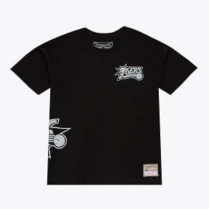 �y�����O�b�Y�zNBA 76ers T�V���c Mitchell & Ness/�~�b�`�F�����l�X �����Y �u���b�N (NBA S26 CHROME HERITAGE TEE)