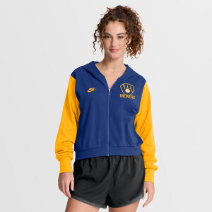 �y�����O�b�Y�zMLB �u�����[�Y �W�b�v�A�b�v �p�[�J�[ Nike/�i�C�L ���f�B�[�X ���C�����u���[ (Women's Nike MLB Cooperstown Lightweight Full Zip Hood)
