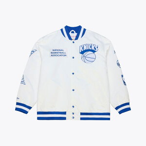 �y�����O�b�Y�zNBA �j�b�N�X �W���P�b�g Mitchell & Ness/�~�b�`�F�����l�X �����Y �z���C�g (SP26 NBA ARCTIC WHITE LIGHTWEIGHT SATIN JACKET)