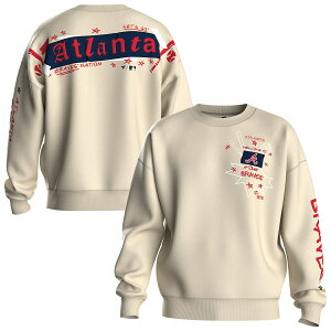 �y�����O�b�Y�zMLB �u���[�u�X �t���[�X �g���[�i�[ Fanatics/�t�@�i�e�B�N�X ���f�B�[�X (MLB Women's Spirit Jersey Graffiti FLEECE CREW NECK SWEATSHIRT SP26)