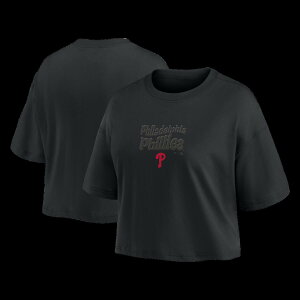 �y�����O�b�Y�zMLB �t�B���[�Y T�V���c Fanatics/�t�@�i�e�B�N�X ���f�B�[�X �u���b�N (Fanatics MLB Womens Black Out Heavyweight Crop Tee SP26)