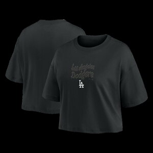 �y�����O�b�Y�zMLB �h�W���[�X T�V���c Fanatics/�t�@�i�e�B�N�X ���f�B�[�X �u���b�N (Fanatics MLB Womens Black Out Heavyweight Crop Tee SP26)