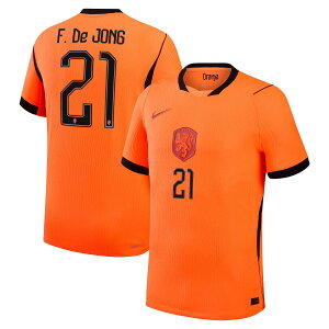 Men's Nike Frenkie de Jong Orange Netherlands National Team 2026 Home Match Authentic Jersey