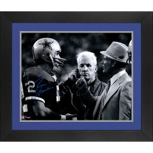 Roger Staubach Dallas Cowboys Framed Autographed 16 x 20 Talking with Tom Landry Photograph