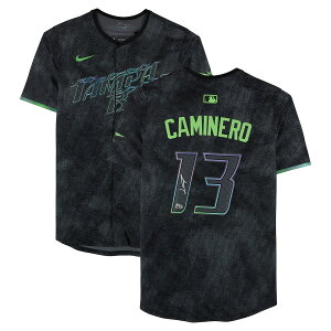 Junior Caminero Tampa Bay Rays Autographed Black Nike City Connect Limited Jersey