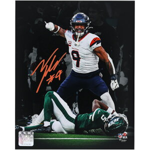 Talanoa Hufanga Denver Broncos Autographed 8 x 10 Celebration Standing over Garrett Wilson Spotlight Photograph
