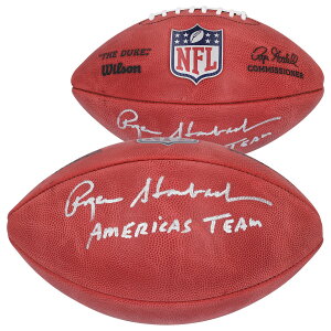 Roger Staubach Dallas Cowboys Autographed Duke Full Color Football with America's Team Inscription