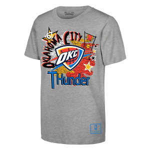 Youth Mitchell & Ness Heather Gray Oklahoma City Thunder Hardwood Classics Play by Play T-Shirt